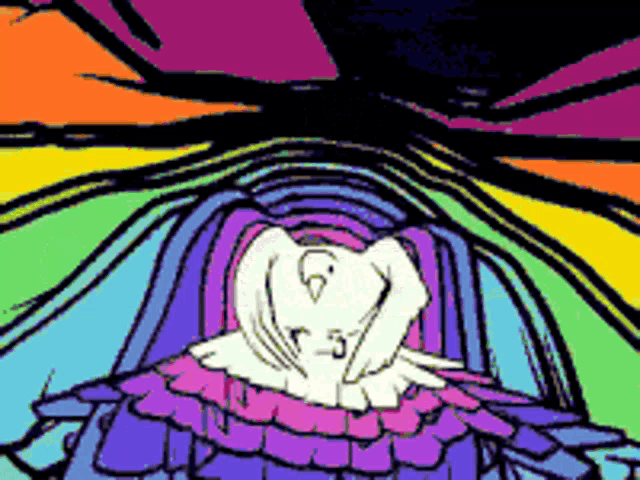 a colorful drawing of a person with a heart on their face