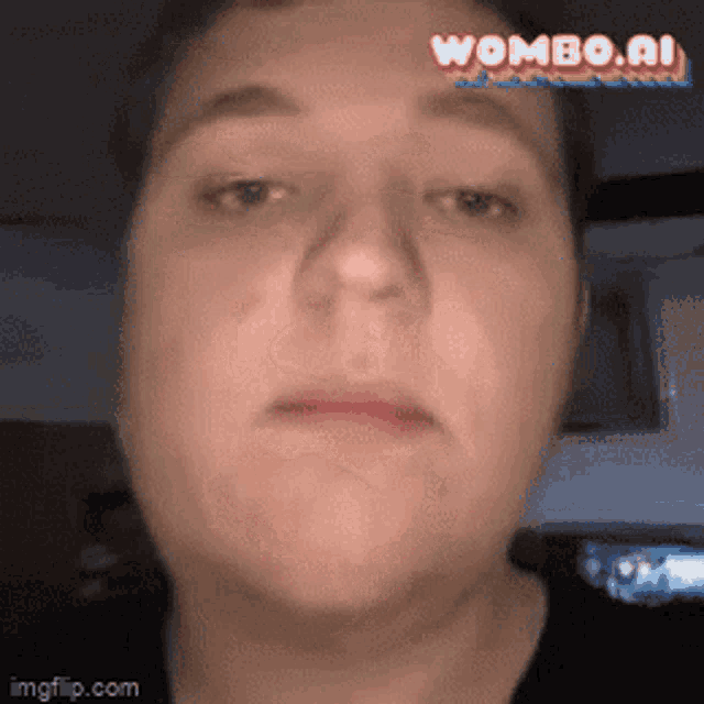 a close up of a woman 's face with a wombo.ai watermark