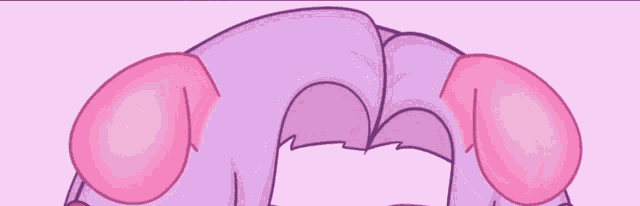a cartoon drawing of a girl with purple hair