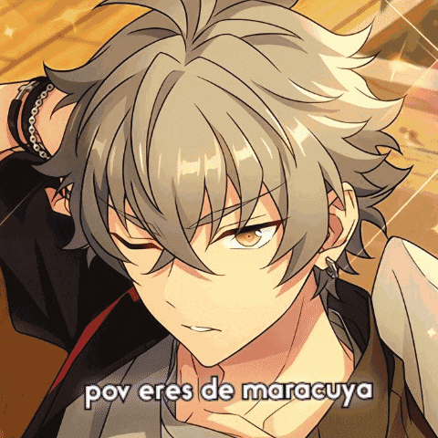 a close up of a person 's face with the words pov eres de maracuya