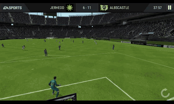 a soccer game is being played between albscastle and jerhedd
