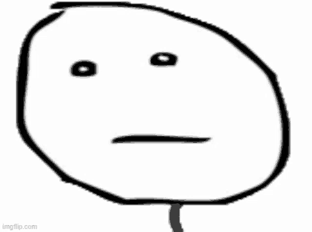 a black and white drawing of a cartoon face with a serious look on it .