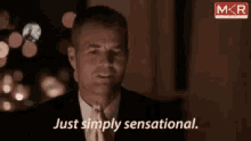 a man says just simply sensational in a dark room