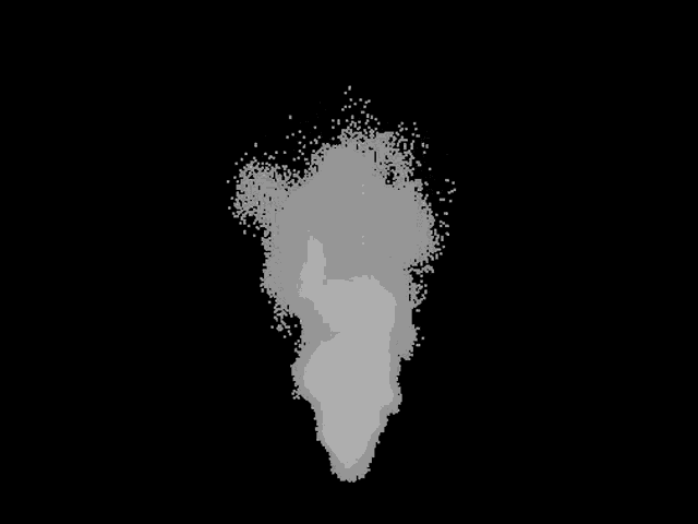 a white smoke coming out of a hole on a black background