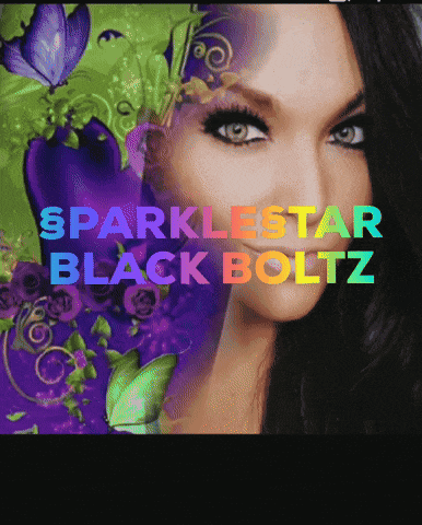 a picture of a woman with the words sparklestar black boltz written above her