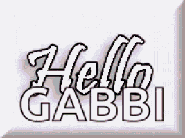 a black and white drawing of the word hello gabbi