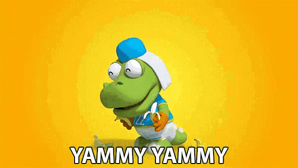 a cartoon character with the name yammy written on the bottom