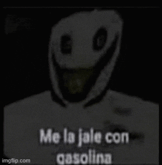 a black and white image of a ghost with the words `` me la jale con gasolina '' on it .