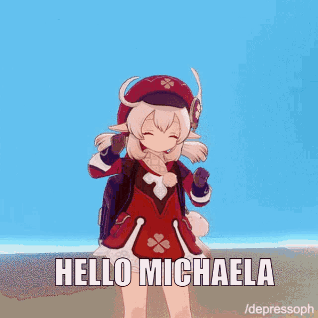 Klee Hello Michaela Anime Dancing Jumping GIF - Klee Hello Michaela Anime Dancing Jumping GIFs