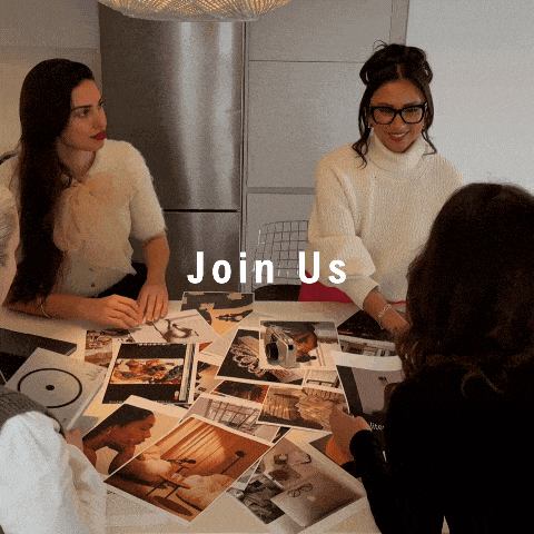 a group of women are sitting around a table with the words join us written on the bottom