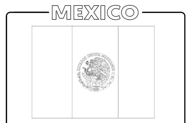 a coloring page of the mexican flag