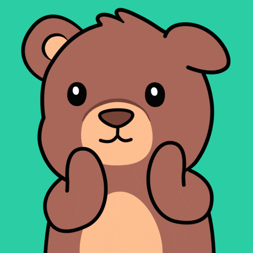 a cartoon drawing of a brown teddy bear