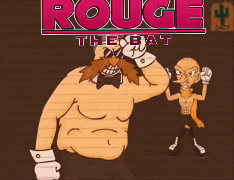 a poster for rouge the bat shows a man with a mustache and a man without a shirt