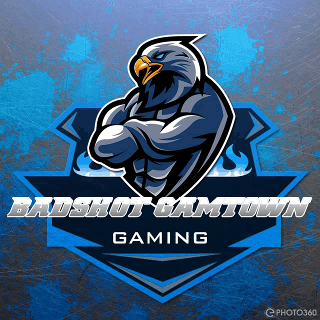 a logo for badshot gametown gaming with an eagle on it