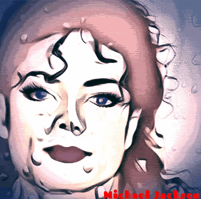 a drawing of a woman with the name michael jackson on the bottom right