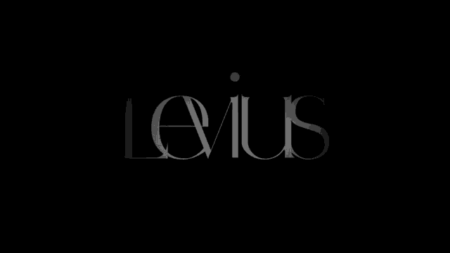 the word levius is written in white on a black background