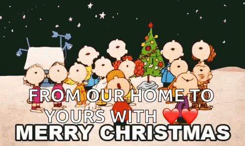 from our home to yours with merry christmas is written on a christmas card .