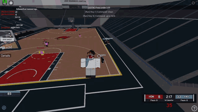 a basketball game is being played on a computer and the score is 35 to 8