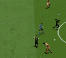 a soccer game with the words computer says no
