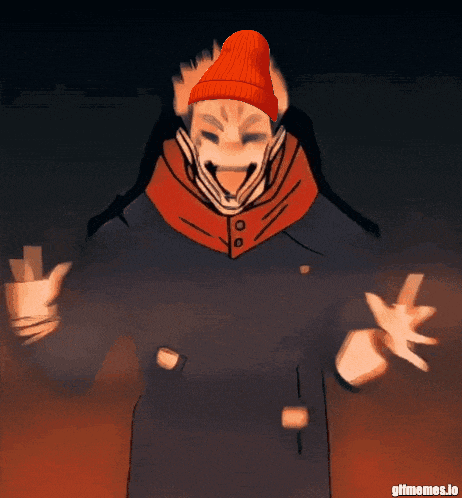 a gif of a man wearing a red beanie