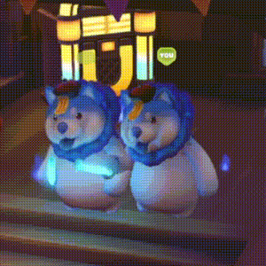 a couple of stuffed animals standing next to each other with a heart that says you on it