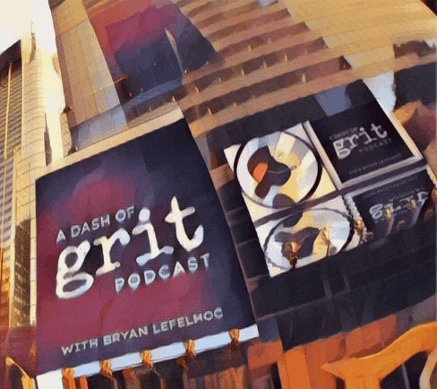 a book titled a dash of grit podcast with bryan lefelmoc