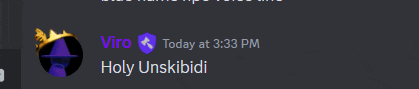 a screenshot of a conversation between viro and holy unskibidi