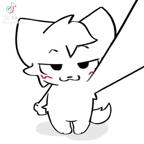 a black and white drawing of a cat on a leash with a sword .