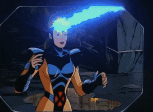 a cartoon of a woman with a torch on her head