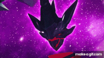 a purple background with a black object and the words make a gif.com