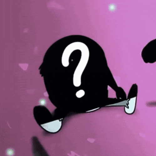 a silhouette of a person with a question mark on their back