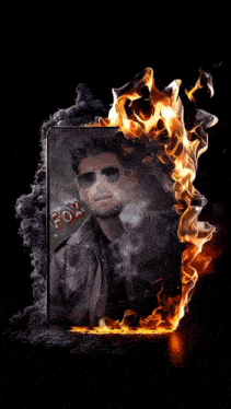 a phone with a picture of a man and the word fox