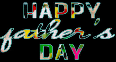 a happy father 's day greeting card with a black background