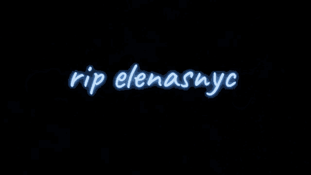 a neon sign that says rip elena nyc is lit up