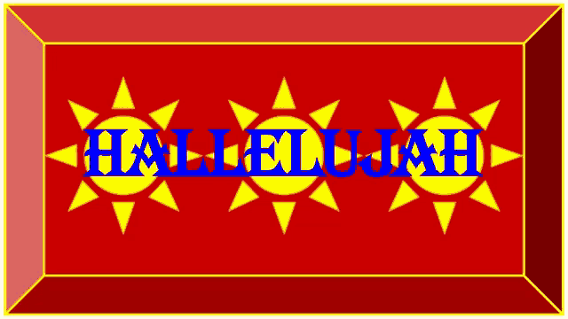 the word hallelujah is on a red background with yellow stars