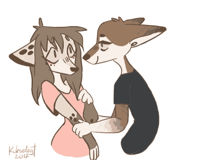 a drawing of a man and a woman with the year 2014