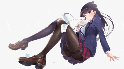 a girl in a blue suit is laying on the ground