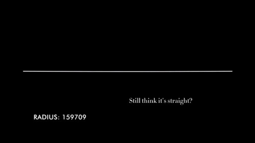 a white line on a black background with the words `` still think it 's straight ''