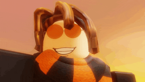a cartoon character wearing sunglasses and a scarf smiles for the camera