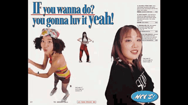 an advertisement for housi shows two women and the words if you wanna do you gonna luv it yeah