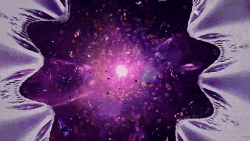 a purple galaxy with a purple light coming out of the center