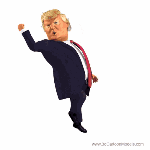 a cartoon of donald trump with the website www.3dcartoonmodels.com in the corner