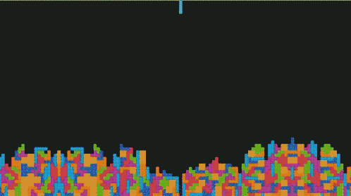 a colorful tetris game is being played on a computer screen