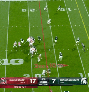 a football game between the ohio state and michigan state