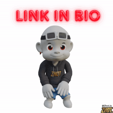 a cartoon character wearing a zhot shirt and goggles
