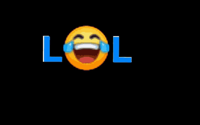 a smiley face with tears coming out of its eyes and the word lol written below it .