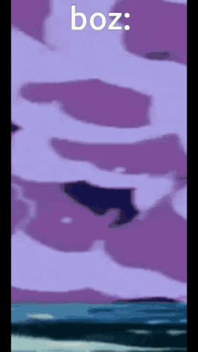 a purple and blue painting with the word boz on the bottom