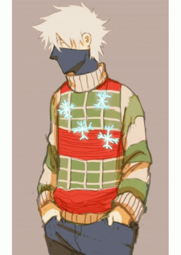 Kakashi Christmas Sweater GIF - Kakashi Christmas Sweater Snowflake GIFs