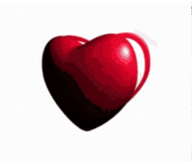 a red heart with a white stripe on the side is on a white background .
