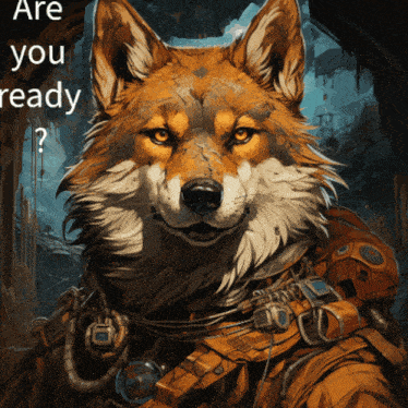 a painting of a fox with the words " are you ready " on the bottom